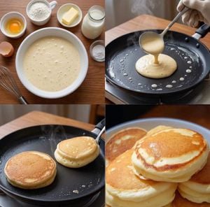 Step-by-Step Pancake Process Collage