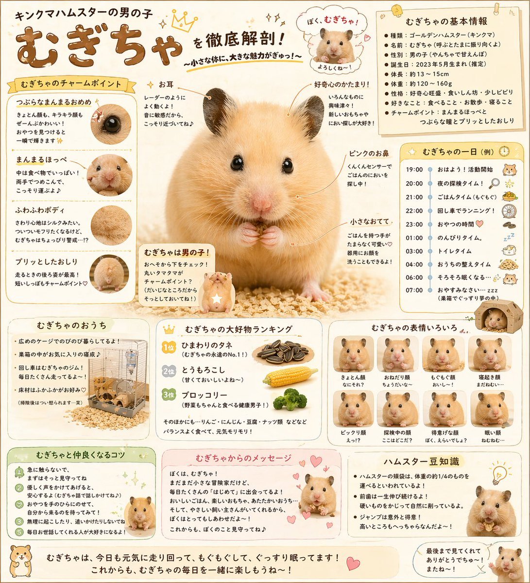Cute Japanese Hamster Infographic