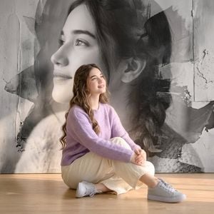 Lavender Sweater Floor Portrait