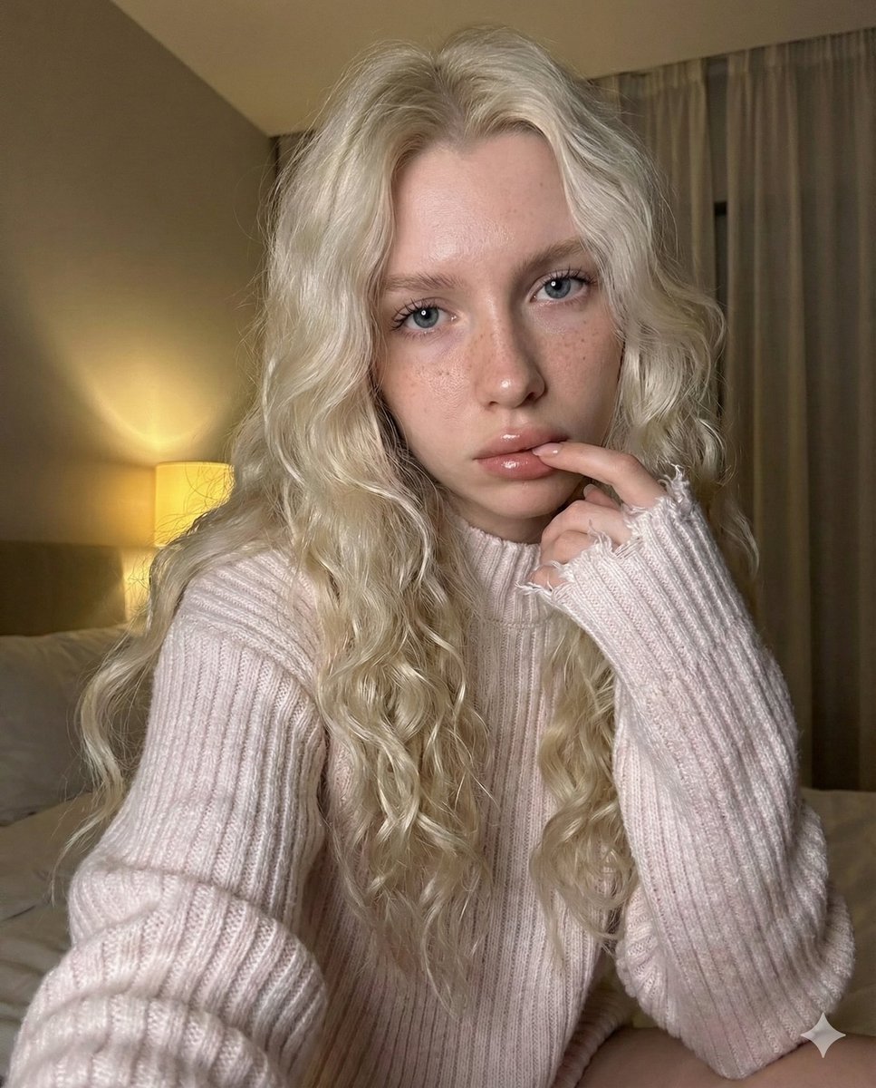 Intimate Low-Light Bedroom Selfie Portrait