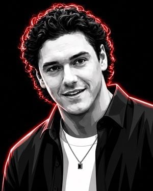 High-Contrast Monochrome Vector Portrait