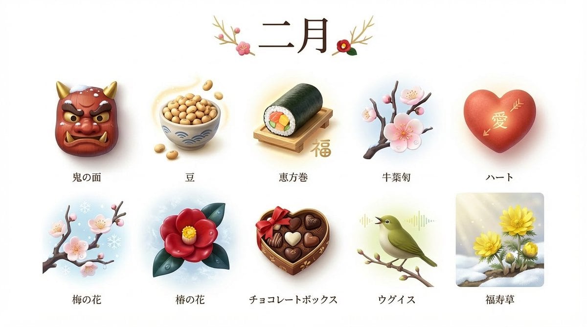 3D Icon Collection Representing Japanese Seasons