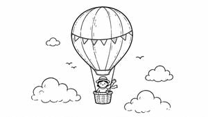 Hot Air Balloon Coloring Page