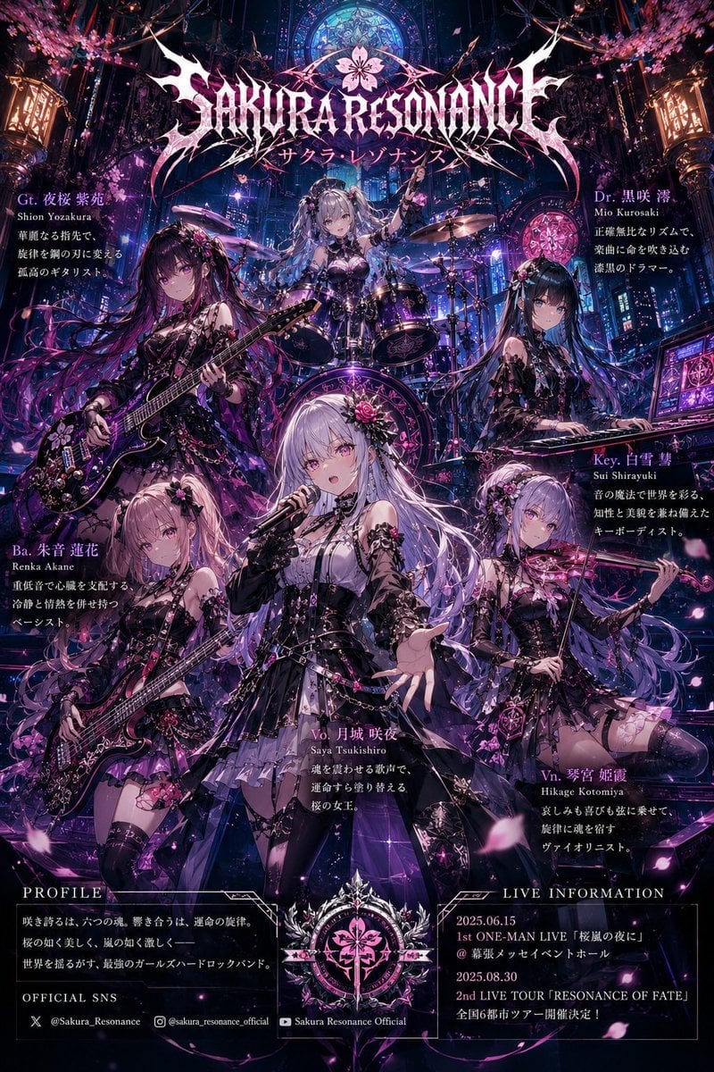 Anime Hard Rock Band Poster