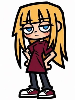 Sleepy Blonde Cartoon Girl