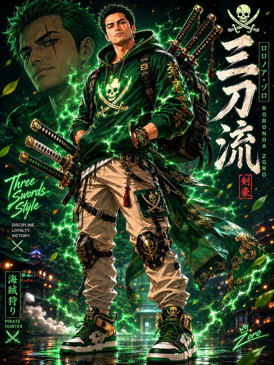 Modern Streetwear Anime Swordsman