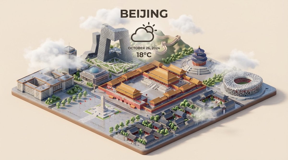 Isometric Miniature 3D City Cartoon Scene