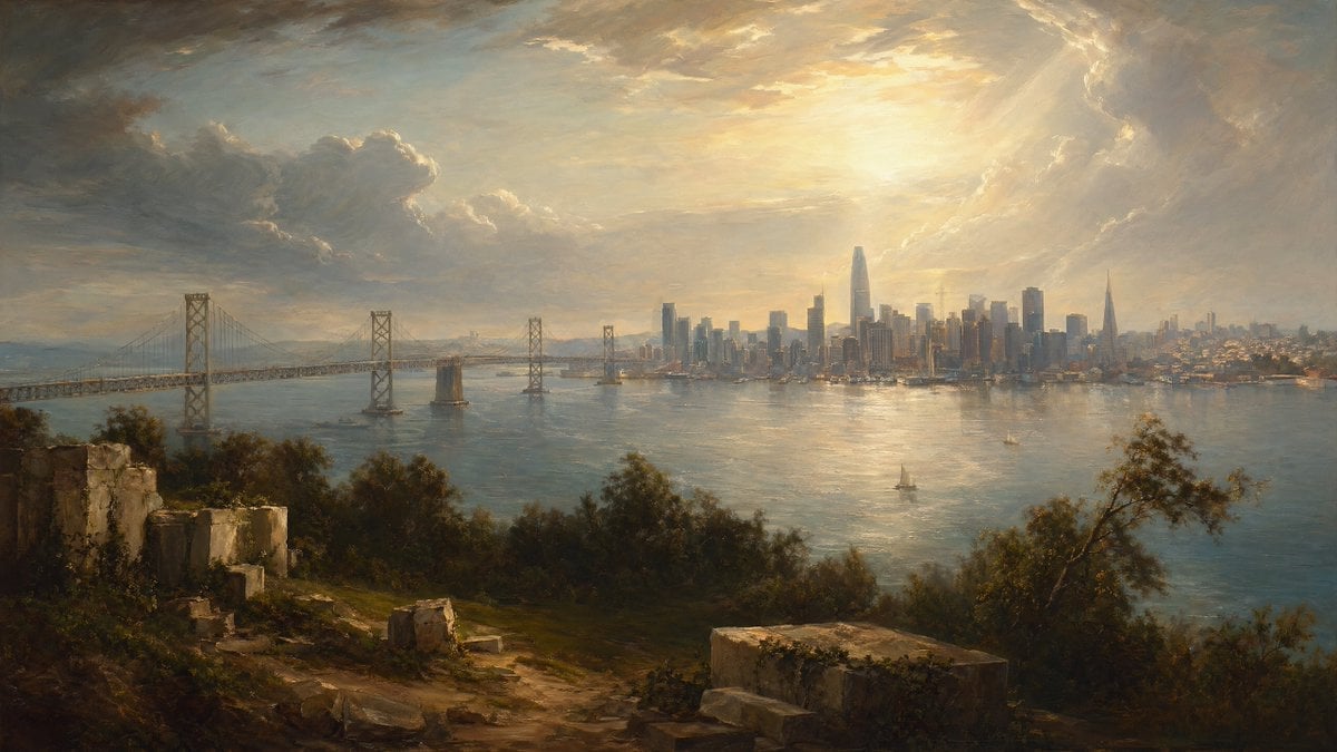 Golden Bay City Romantic Landscape