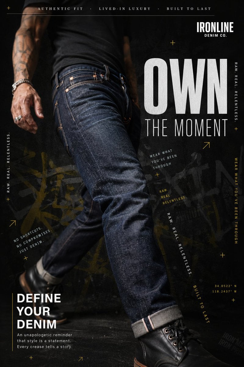 Premium Denim Editorial Advertisement