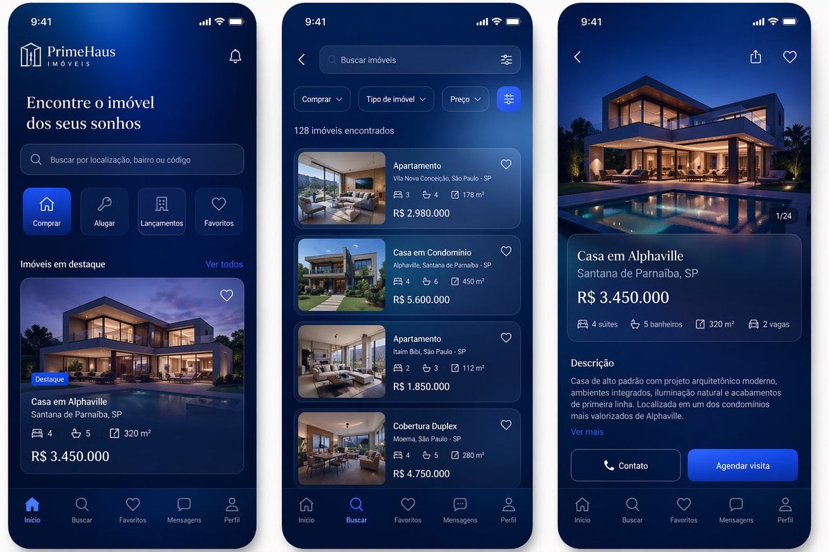 Luxury Real Estate App UI Mockup