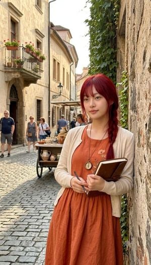 Red-Haired European Traveler Portrait