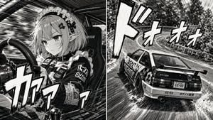 90s Street Racer Manga Style