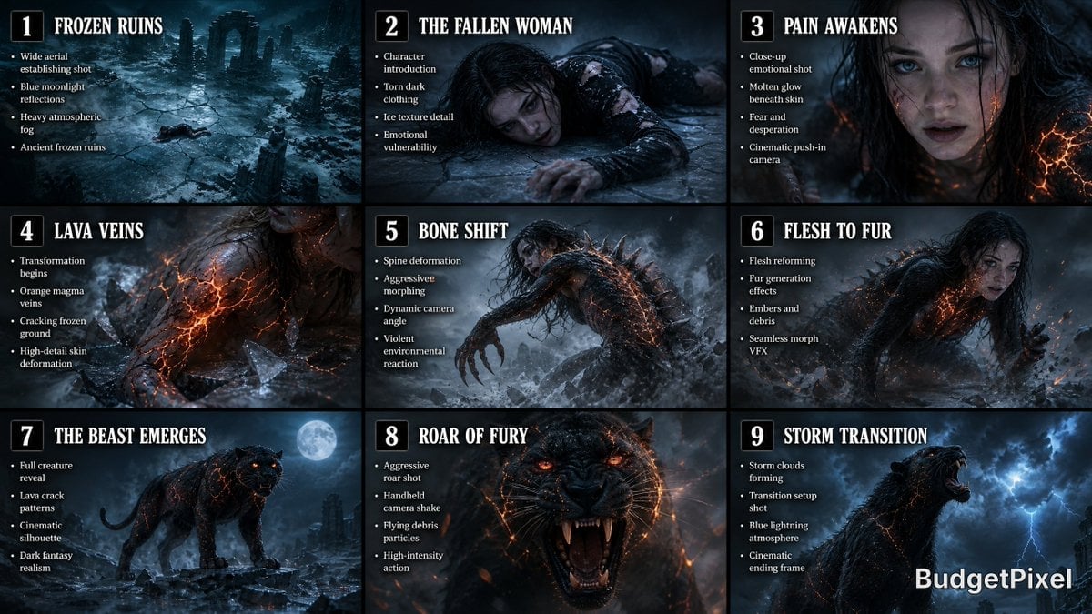 Dark Fantasy Storyboard Infographic