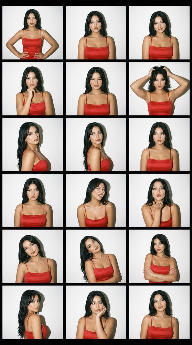 2000s Photobooth Contact Sheet Grid Prompt