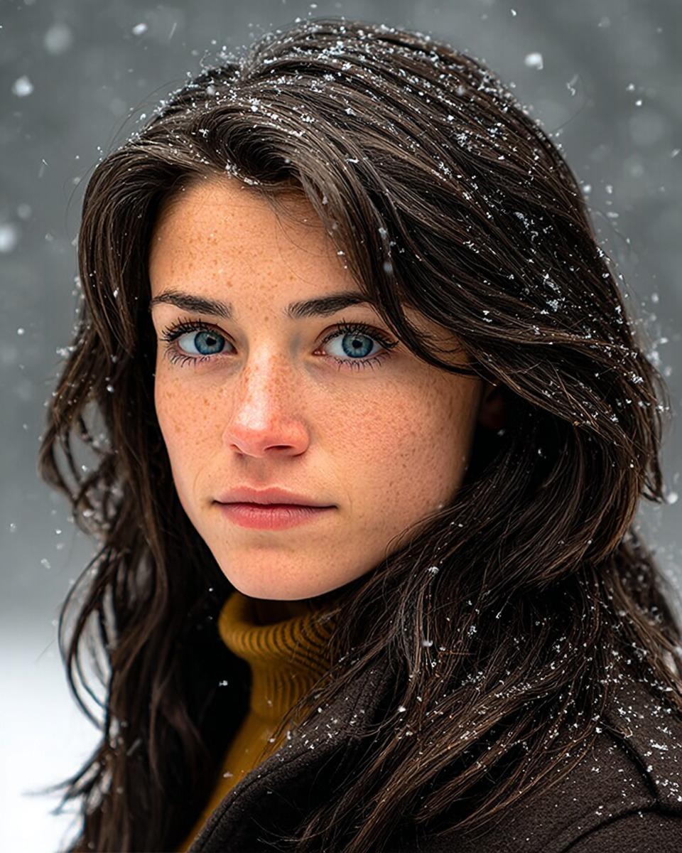Cinematic Winter Portrait with Hyper-Detail