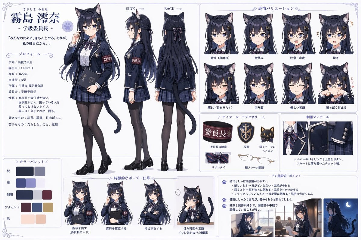 Catgirl Student Council Reference Sheet