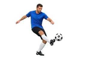 Transparent background soccer player
