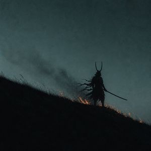 Lone Samurai Warrior Silhouette