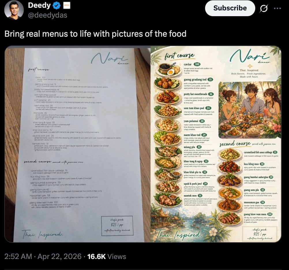 Viral Tweet Menu Before-and-After