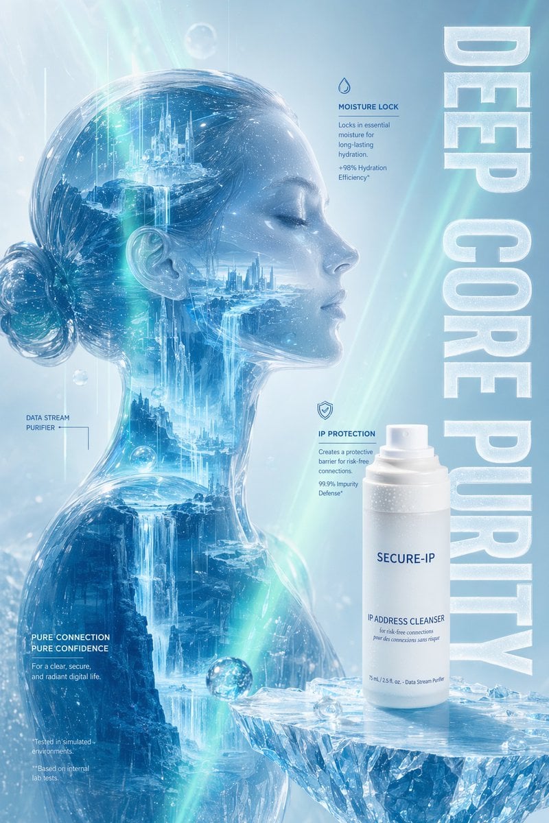 Futuristic Ice Skincare Poster
