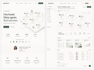 AgentBoard SaaS Landing and Dashboard UI