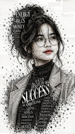 Typographic Success Portrait