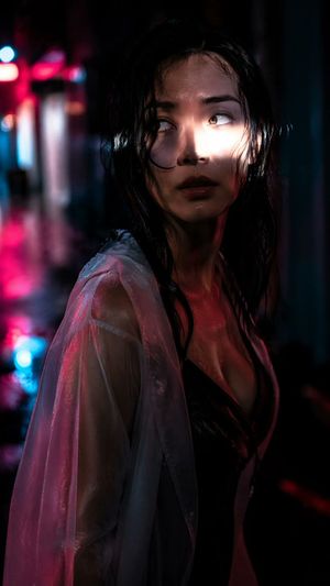Rainy Urban Noir Portrait