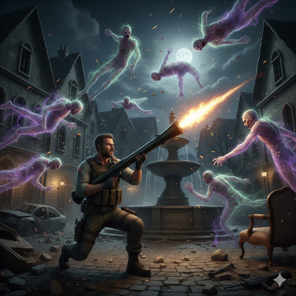Resident Evil Rocket Launcher with Ethereal Mobs