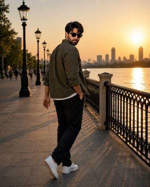 Ultra-realistic Waterfront Fashion Portrait