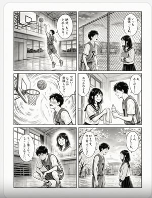 Six-Panel Basketball Romance Manga