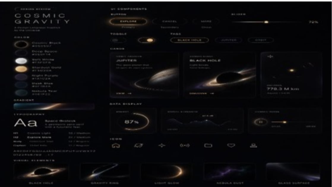 Cosmic Gravity Glass UI System