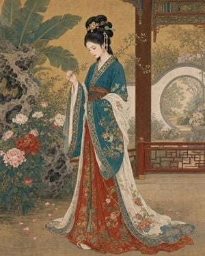 Traditional Chinese Gongbi Portrait Painting