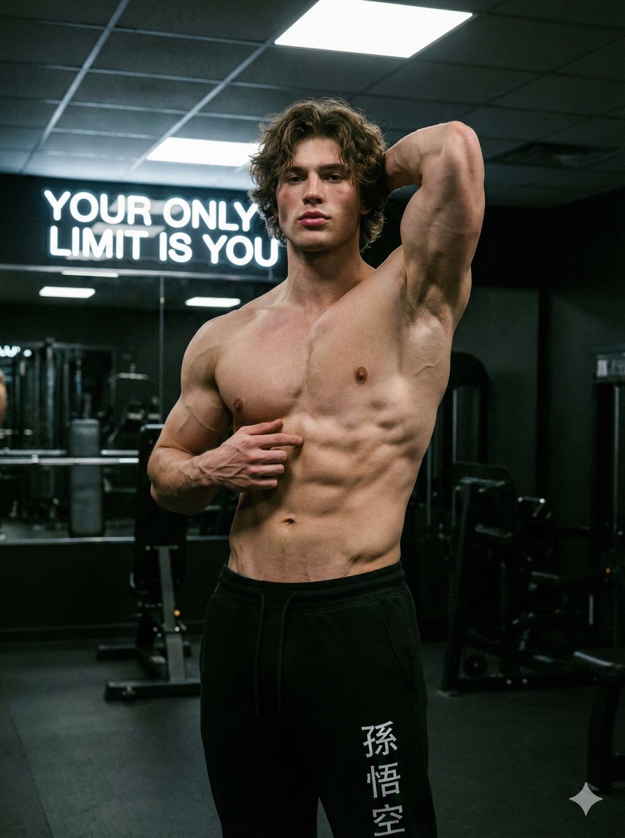Fitness Studio Man Pose Prompt