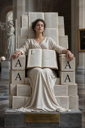 Monolithic Dictionary Page Throne Art Photography