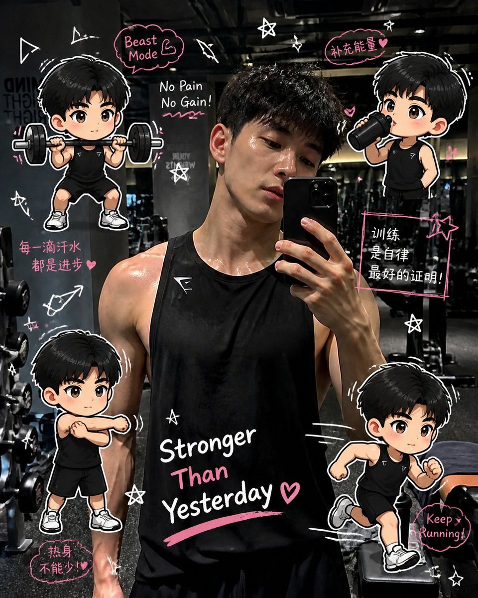 Gym Photo Chibi Transformation
