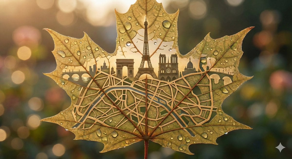 Botanical Realism: Cityscape Etched into a Single Leaf