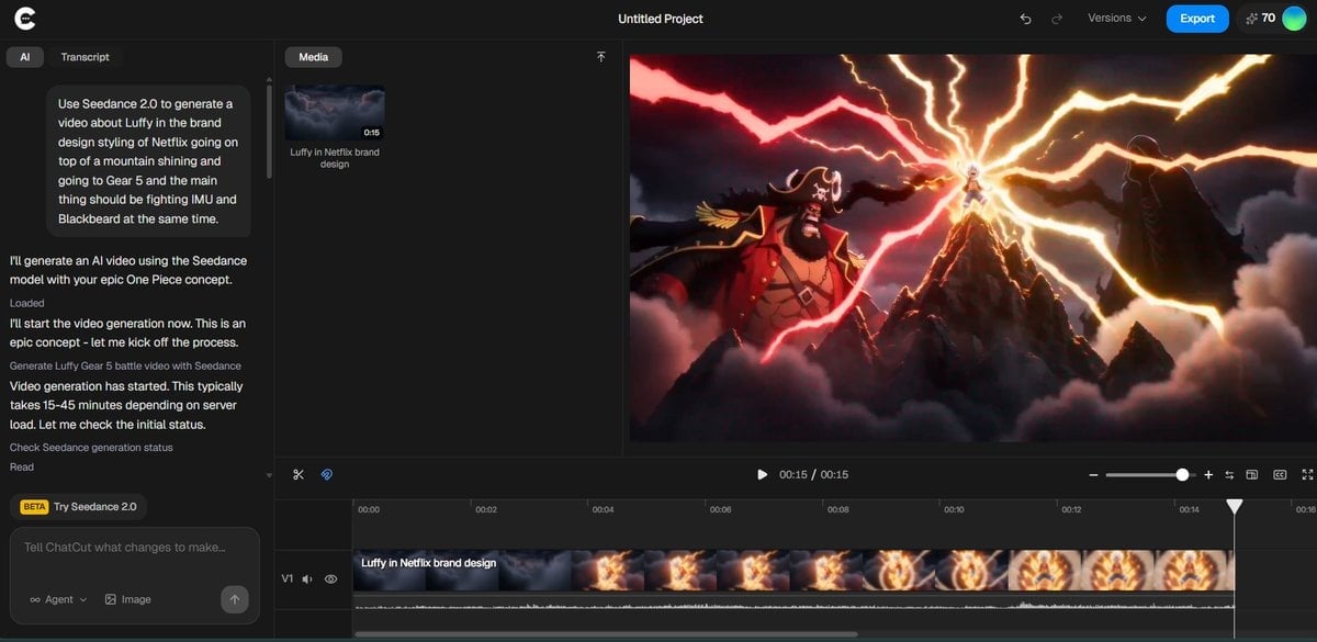 Luffy in Netflix Style Fighting Imu and Blackbeard