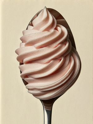Pink Soft Serve on Spoon