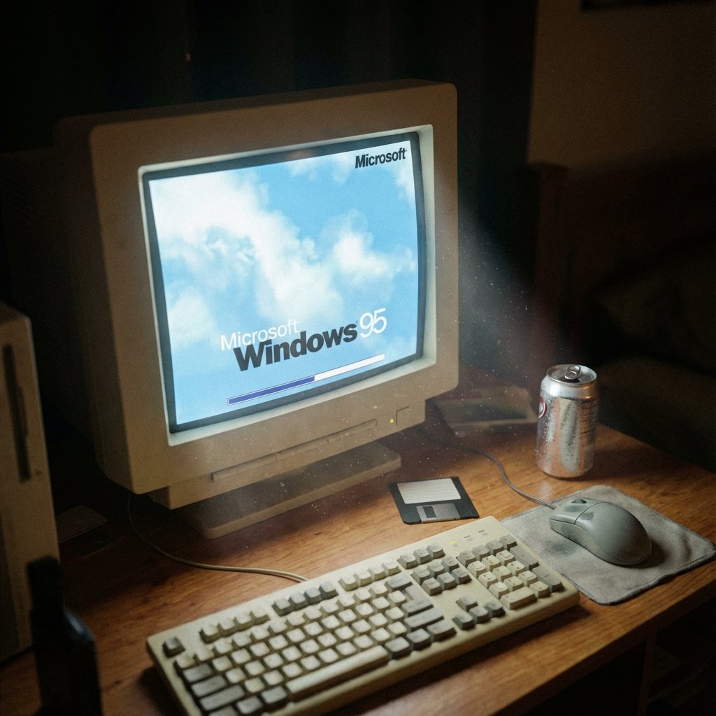 1995 CRT Monitor Candid Documentary Photo