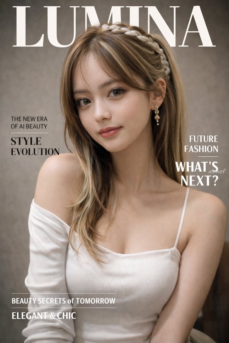 Photorealistic Fashion Magazine Cover
