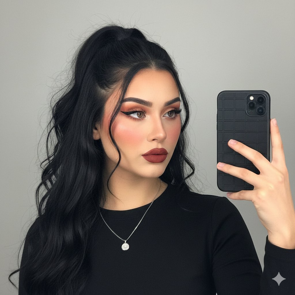 Modern Glam Mirror Selfie Portrait