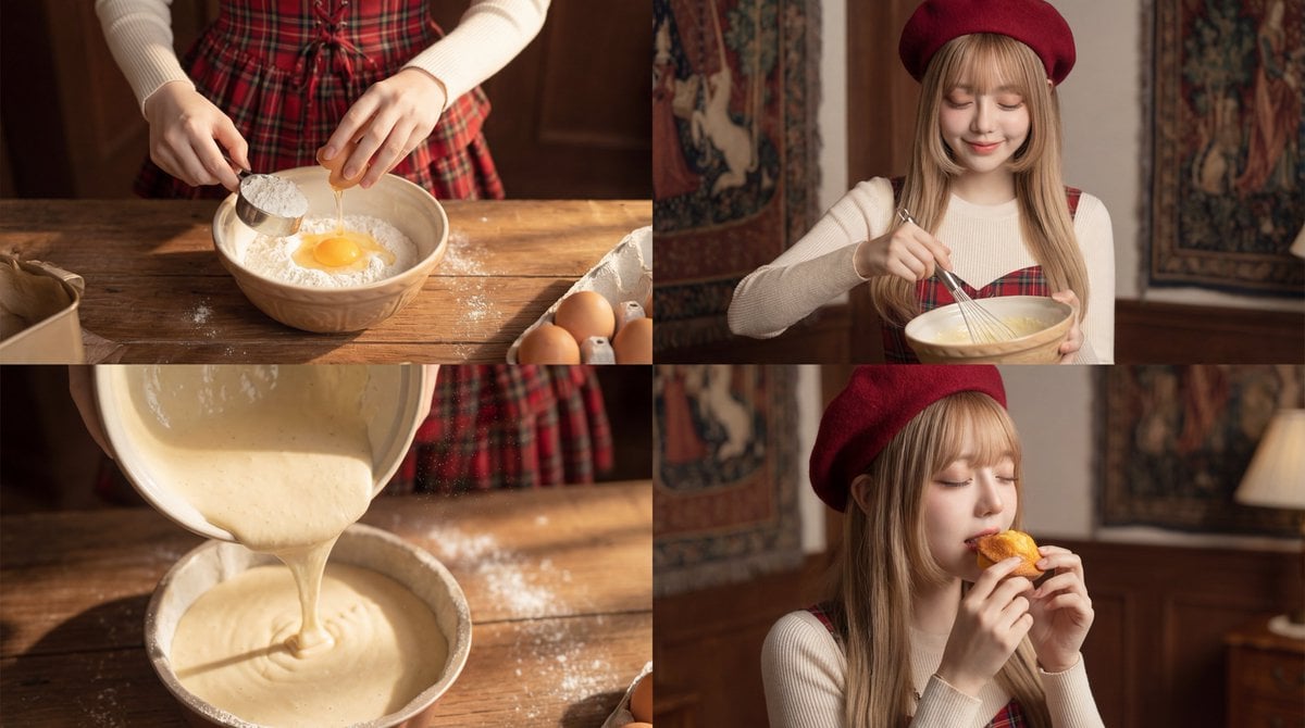 Cinematic Video Prompt for Woman Baking