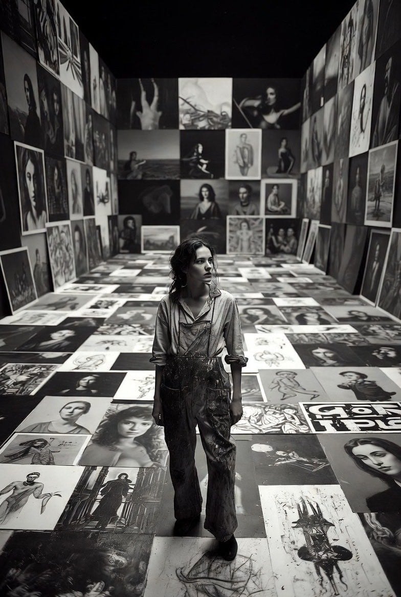Aspiring Artist in Grand Gallery Film Style
