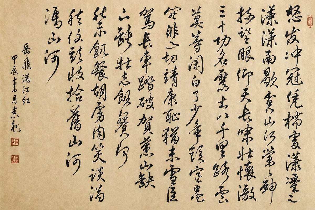 Chinese Cursive Calligraphy Scroll