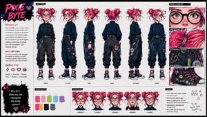 Punk Cartoon Character Sheet