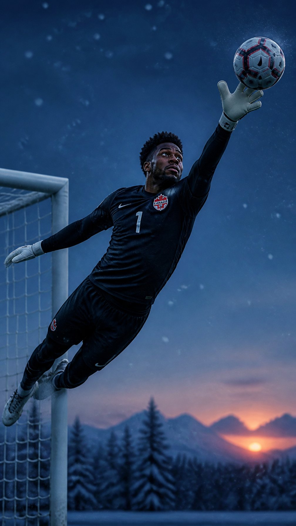 Canada Goalkeeper Twilight Editorial Portrait