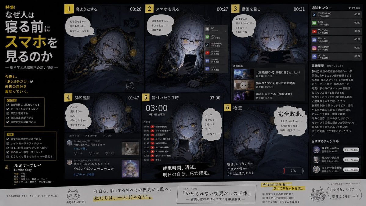Bedtime Smartphone Anime Infographic