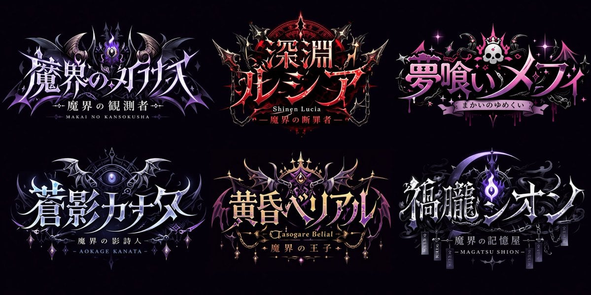 Gothic VTuber Logo Grid