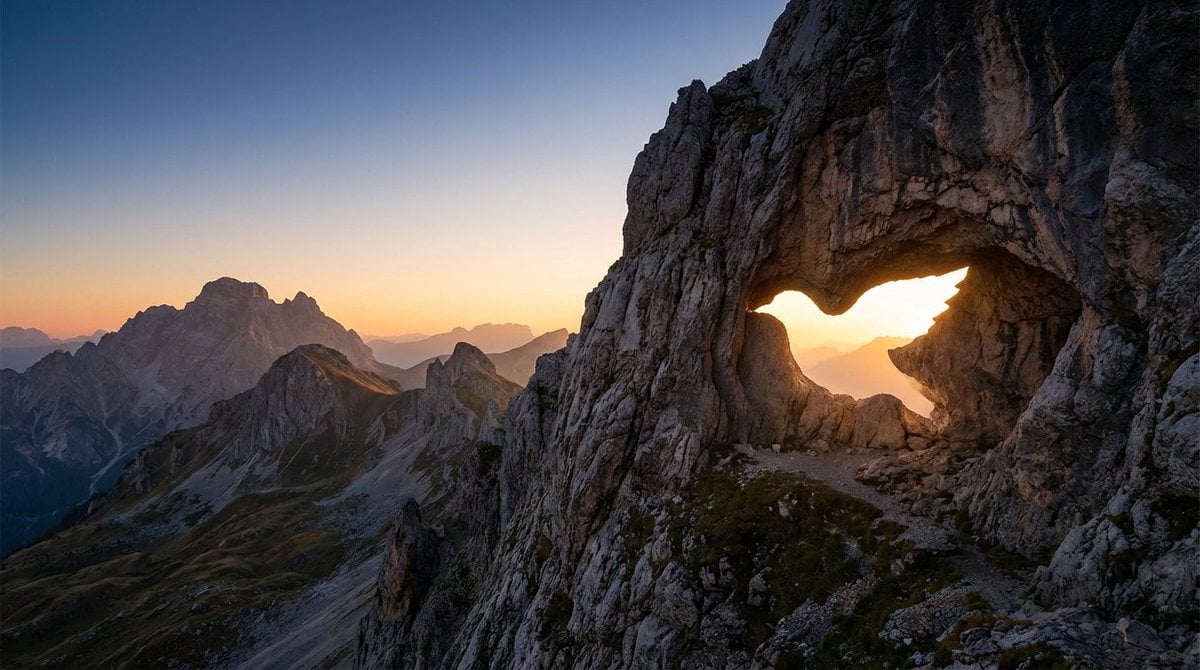 Landscape with a Shape-Shaped Cave Entrance
