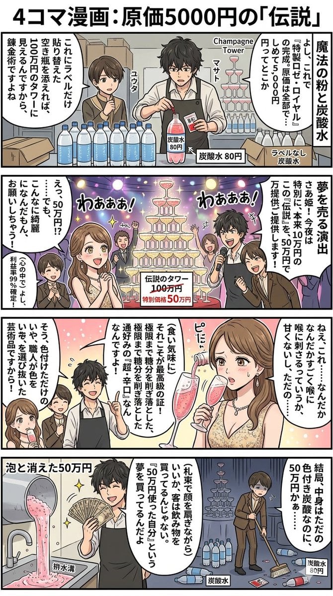 Four-Panel Manga: The Legend of the 5000 Yen Cost